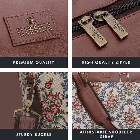 The CLOWNFISH Brooklyn 32 L Tapestry with Faux Leather Travel