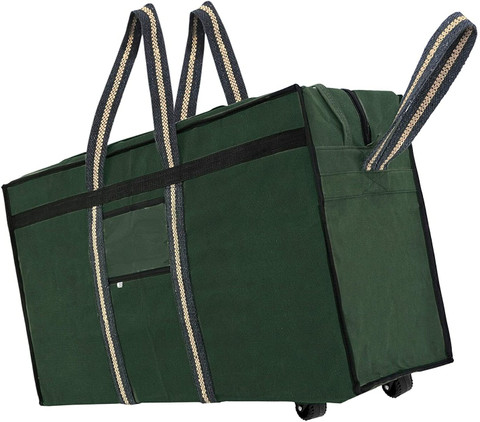 STORITE (Expandable) Canvas 73 Cm Large Strong Travel Luggage Duffle  Storage Bag with Wheels Duffel With Wheels (Strolley)