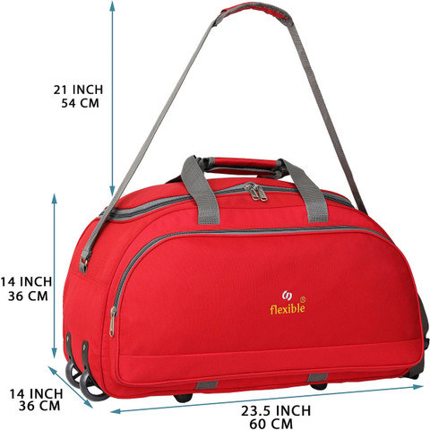 Flexible (Expandable) Branded good quality luggage bag with wheel(Red,60L)  Duffel With Wheels (Strolley)