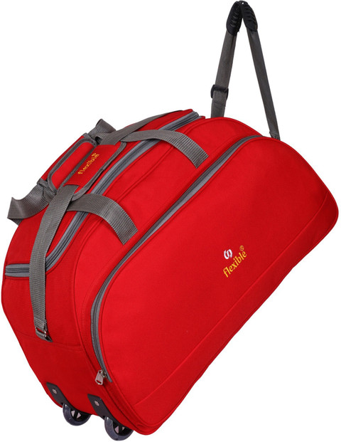 Flexible (Expandable) Branded good quality luggage bag with wheel(Red,60L)  Duffel With Wheels (Strolley)