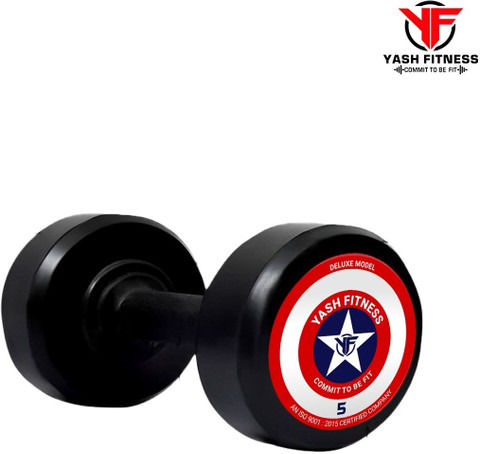vnh Pair of (5Kg X 2) Rubber Fixed Weight Dumbbell