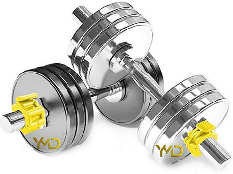 YMD Home Gym Set Steel Dumbbell Set Steel Dumbbell Plates WIth  28mm Clamp Adjustable Dumbbell