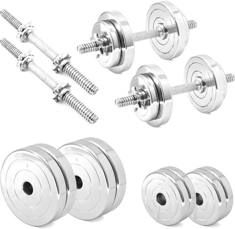 Amazon Flexible Dumbbell Set Dinetic Chrome Steel Weight Plate