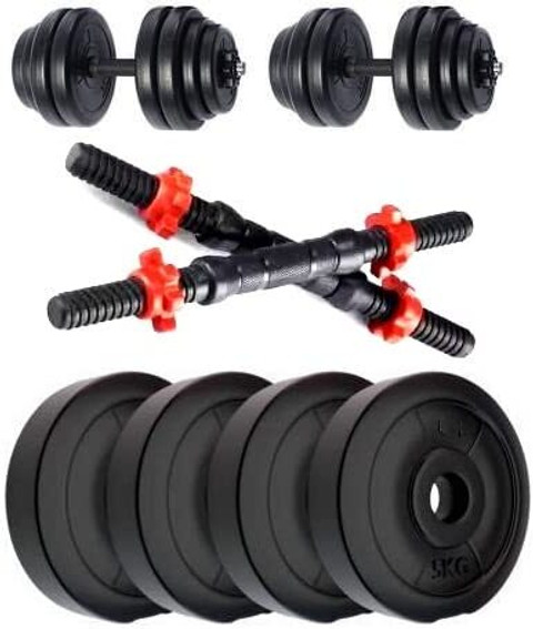 AMAN FIT 10KG PVC Home Gym Combo, Adjustable New Type Adjustable Dumbbell