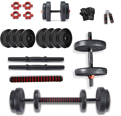 BodyFit 20 kg Adjustable Weight Plates 20KG (2KGX4,3KGX4) Dumbbell  Set,Combo Pack Gym Set Home Gym Combo