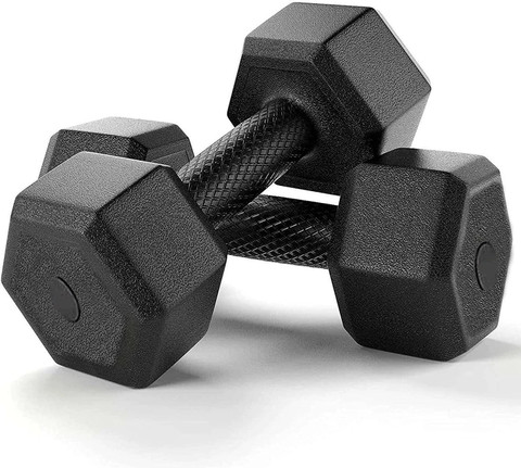 FitFreaks 3KG Hex Dumbbells Set, Home Gym Fixed Weight Dumbbell
