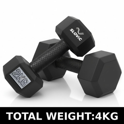 SLOVIC PVC Dumbbells Set for Home Gym Kg Set of Fixed Weight  Dumbbell