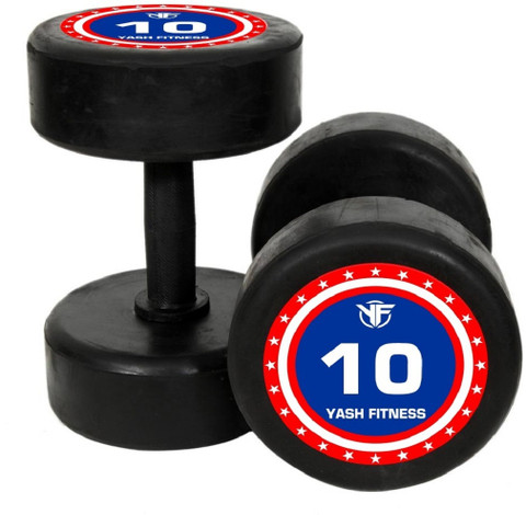 yash fitness 10 KG PAIR RUBBER Fixed Weight Dumbbell