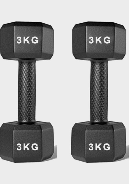 NST Fitness 3 kg pair hexa diamond shape ( 3 kg X 2 ) Fixed Weight