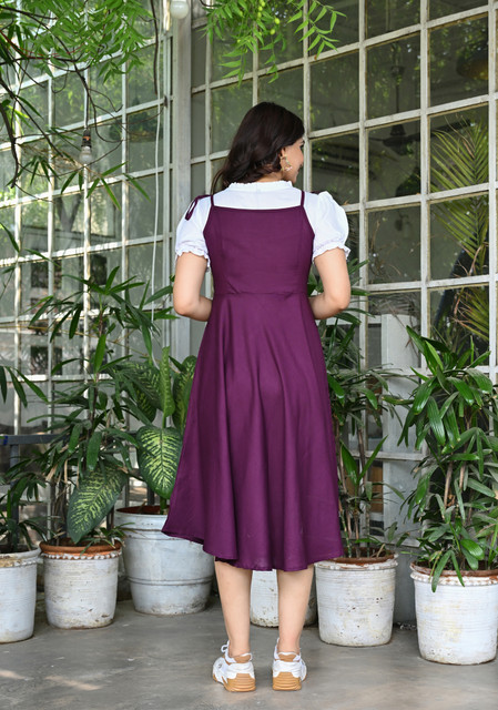 open lace back dress Buy Purple Bandhej Georgette Dress Online main image 0