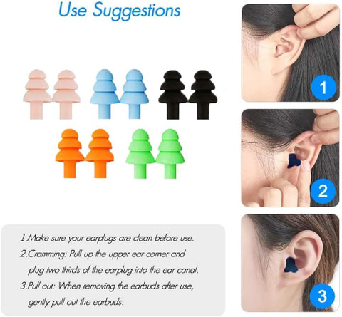 Eltihr Pairs Sleep Earplugs,Silicone Ear Plugs for Sleeping Noise  Cancelling,Reusable Ear Plug