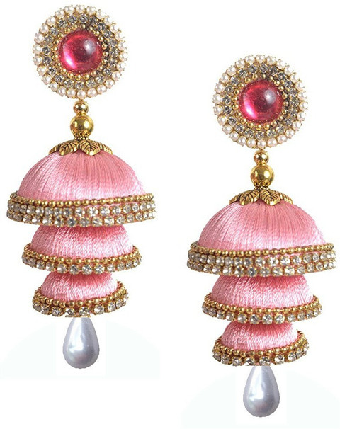 Buy Sanj Sanj Big Three Step Silk Thread Earrings