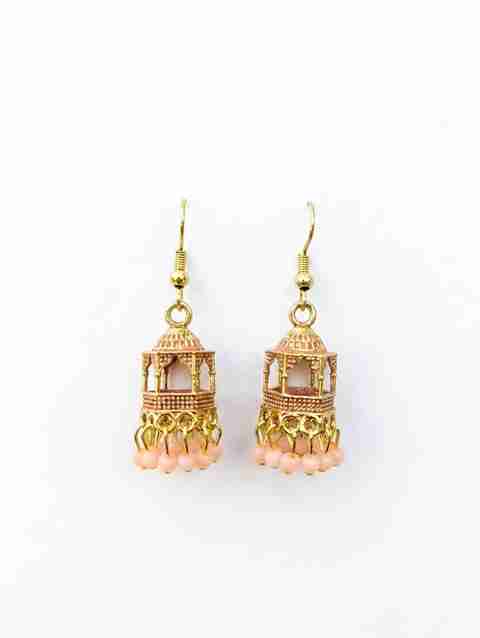 deepalika Ethnic Traditional MINIMALIST JHUMKII Beads Alloy, Metal, Enamel Jhumki Earring - Image 5
