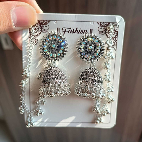 Bahubali Earrings With Earrings From Ear To Hair Buy Homemet