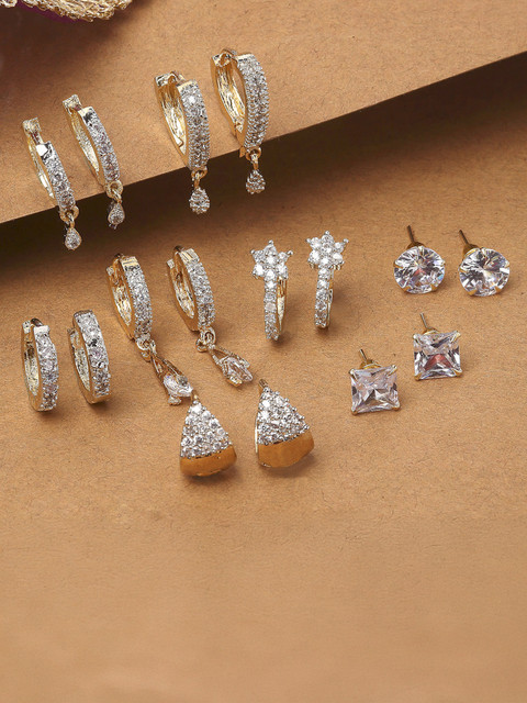 Buy ZENEME White Ad American Diamond Combo of