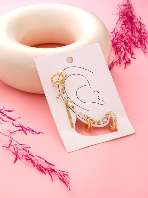 Yellow Chimes Ear Cuff Earrings Online Buy YELLOW CHIMES Gold