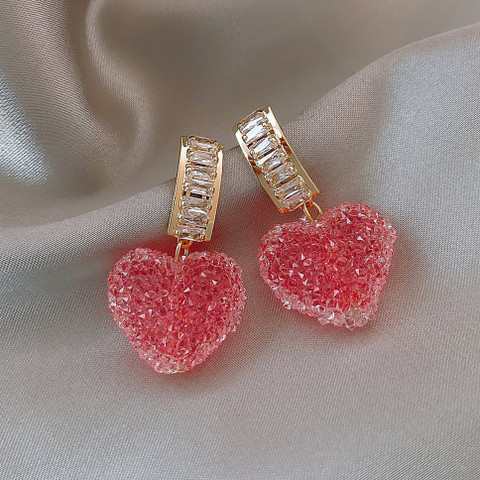 Buy Vembley Korean Pink Love Heart Crystal Drop
