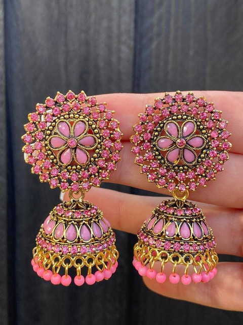 Syfer Traditional Indian Jhumka Earrings for Girl and Women Cubic Zirconia  Brass Jhumki Earring