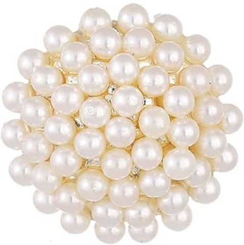 NANDANA COLLECTIONS Earring Gold Plated Off White Engraved Pearl Push Back  Stud Earring Pearl Metal Stud Earring