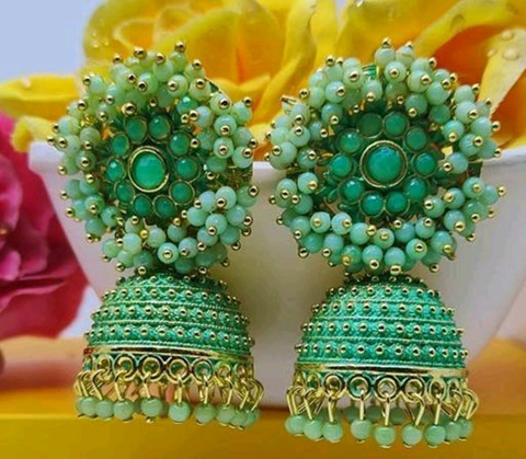 Jhumka Earring Kundan Small Earrings Premium Quality Brass Metal