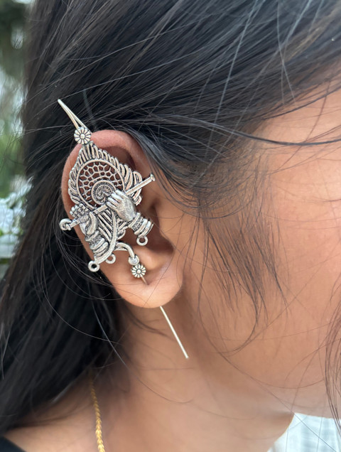 Buy SUZEN Oxidized Krishna Veena Ear Cuff for Women
