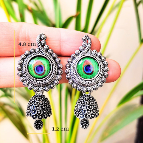 Peacock Earrings Oxidised Earrings Price Desi Jhumka Oxidised