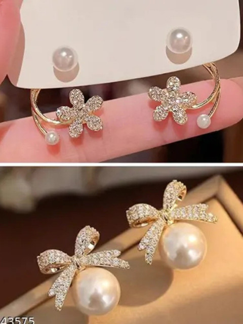 Buy eloria Combo of Trendy Gold Plated Korean