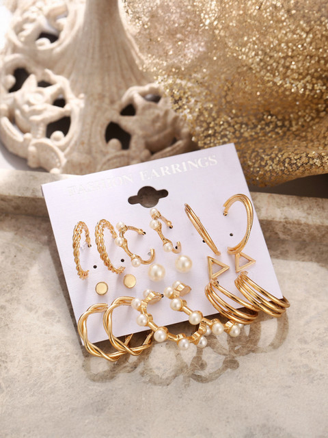 Buy Vembley Combo Pair Stylish Gold Plated Pearl