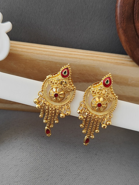 SHREEJI FASHION JEWELLRY GRAM GOLD PLATED STUD EARRINGS WITH SCREW BACK  TYPE FOR Brass Stud Earring
