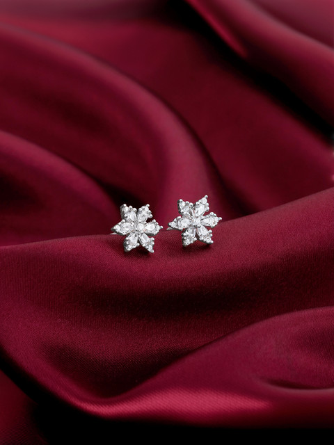 Buy GIVA 925 Flowery Snowflake Studs|Lifetime
