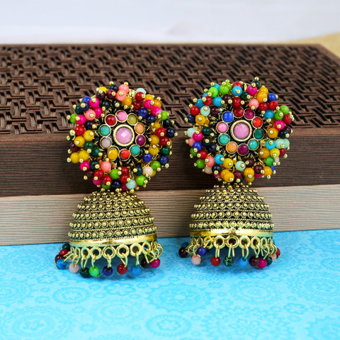 Fashion Frill Stunning Multi Colour Earring for Girls and Woman Party Wear  Jhumki Earrings Brass Jhumki Earring