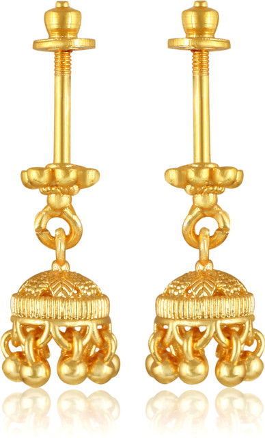 VIVASTRI Bugadi Gold Plated Bugadi Earrings for Women and Girls Brass  Clip-on Earring Brass Ear Thread