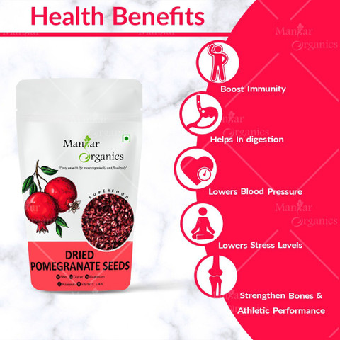 ManHar Organics Sun Dried Pomegranate Seeds (Anardana/ Anar Beej