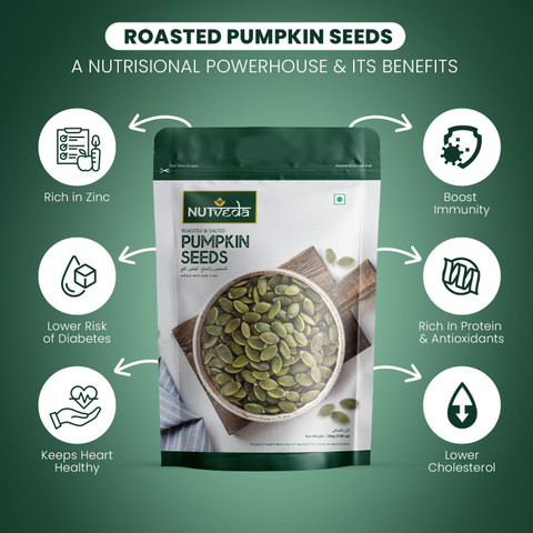 nutveda Roasted & Salted Pumpkin Seeds (Ready to Eat Snacks) Kaddu Ke ...
