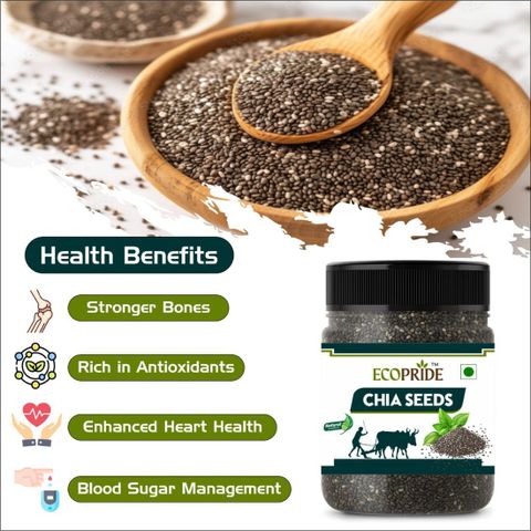 ECOPRIDE Premium Natural Chia Seeds | High In Protein & Fiber | Chia ...