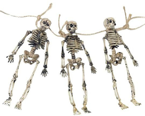 Brown Leaf 60 inches Scary Skeleton Garland For Halloween Party Elders ...