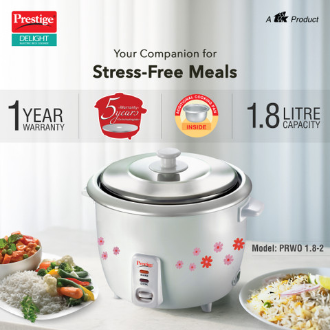 Prestige PRWO Electric Rice Cooker with Steaming Feature