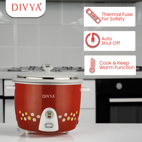 DIVYA Drum Double Pot Double Lid Electric Rice Cooker Price in