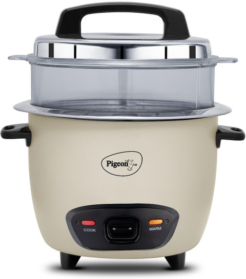 Pigeon Inox Pro L Single Stainless Steel Pot Automatic Steamer  Warmer Small Electric Rice Cooker with Steaming Feature