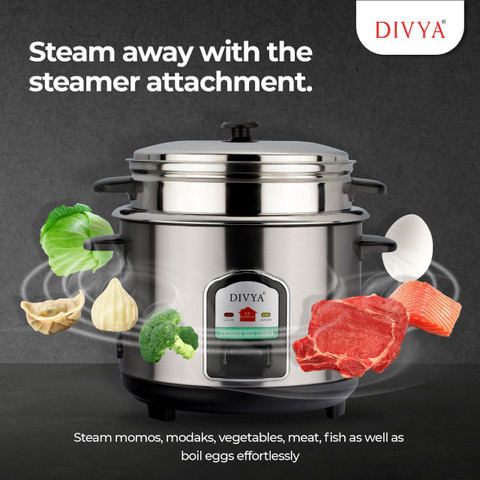 DIVYA Stainless Steel Litres Cylinder Electric Rice Cooker