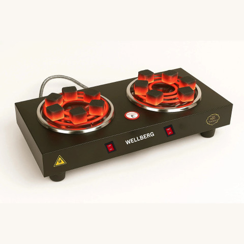 Wellberg Dual Burner Electric Stove 2000W Heavy Duty Hot Plate Heater for  Quick Cooking Electric Cooking Heater