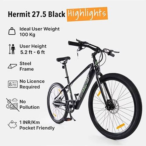 Cultsport by Cult Hermit Bike For Men/Women Ages 15+ Range 35+km ...
