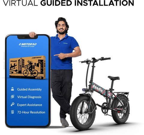 EMotorad Pro Fat-Tire Foldable Electric Mountain Bike – 250W 29 inches  Single Speed Lithium-ion (Li-ion) Electric Cycle