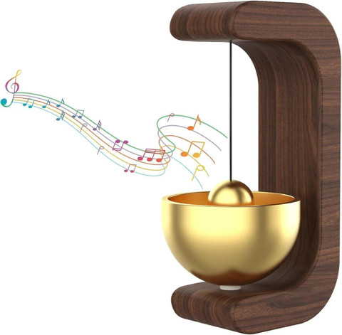 Sentrox Wooden Magnetic Chime Bell - Set of 1 - (Brown) Wireless