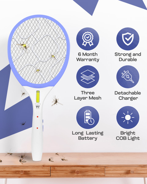 Anti Insect Bat Killato Rechargeable Mosquito Killer Bat with COB Light Electric Insect ...