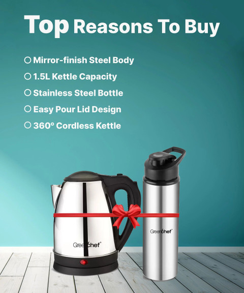 Greenchef Kettle Flex 900 ML Stainless Steel water Bottle