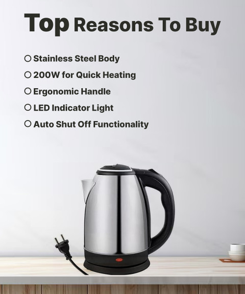Infinity Creation 20001-Hot Water Pot Portable Boiler Tea Coffee Warmer  Heater Cordless Electric Kettle