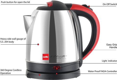 Tea Kettle Electric Kettle Cello Cello Blue Electric Tea Kettle