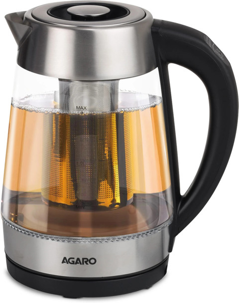 AGARO Supreme Electric Glass Kettle With Tea Coffee Infuser
