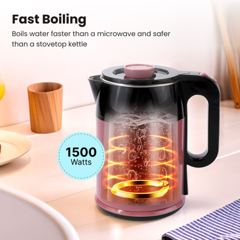 The Better Home by Fumato RapidHeat Pro Electric Kettle with Auto Cut Off  Double Walled SS304 Beverage Maker